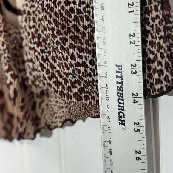 Y2K Animal Print Ruched Top S Cheetah Leopard Mixed Print Clubwear Dollcore VTG - Picture 6 of 7